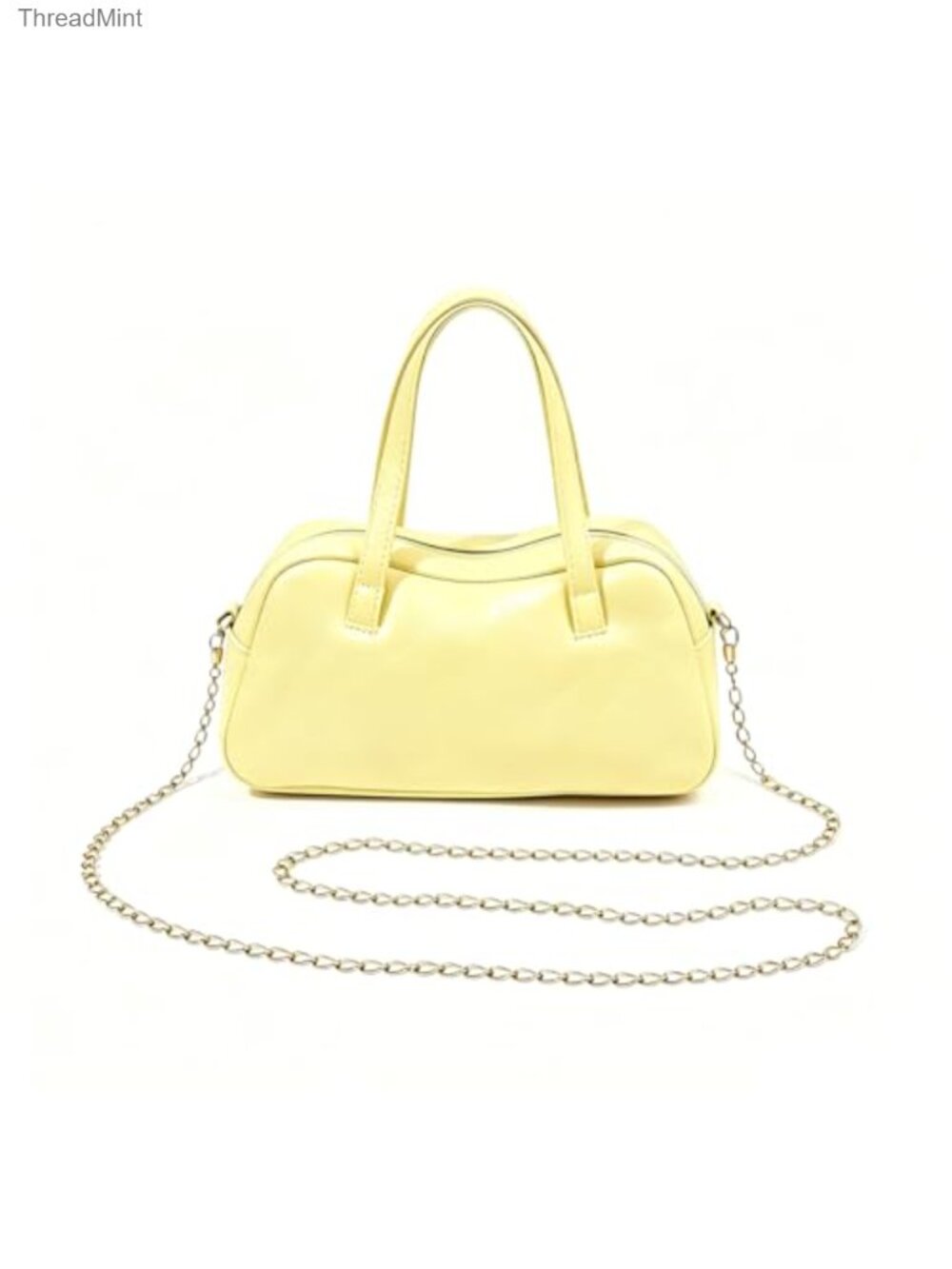 Mini Satchel Handbag with Detachable Chain Strap Convertible Crossbody PU